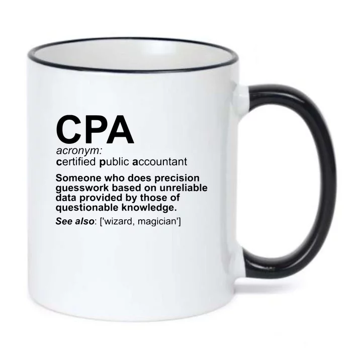 CPA Certified Public Accountant Definition Funny Black Color Changing Mug