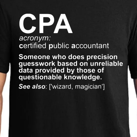 CPA Certified Public Accountant Definition Funny Pajama Set