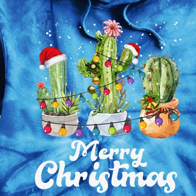 Cactus Christmas Pj Costume Design Party Plant Lovers Tie Dye Hoodie