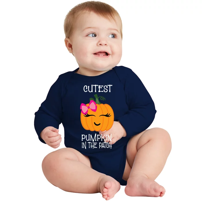 Cutest Coolest Pumpkin In The Patch Halloween Baby Long Sleeve Bodysuit