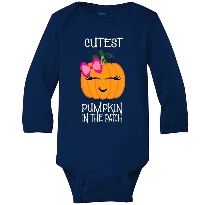 Cutest Coolest Pumpkin In The Patch Halloween Baby Long Sleeve Bodysuit