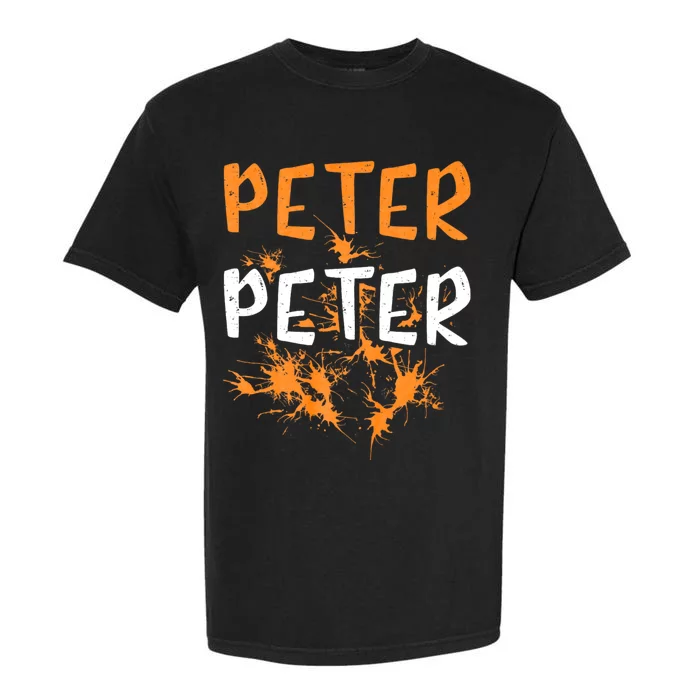 Couples Costume Peter Pumpkin Eater Splash Halloween Garment-Dyed Heavyweight T-Shirt