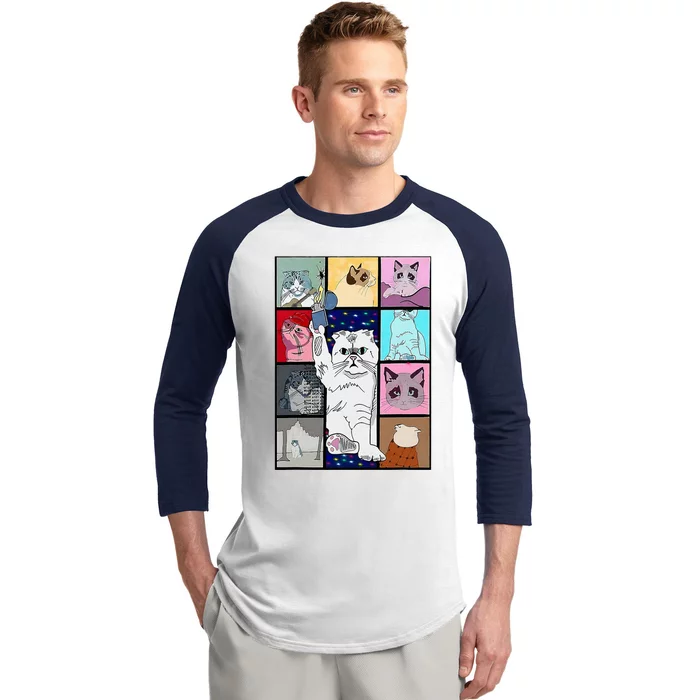 Cute Cat Purring In My Lap Cause It Loves Me Baseball Sleeve Shirt