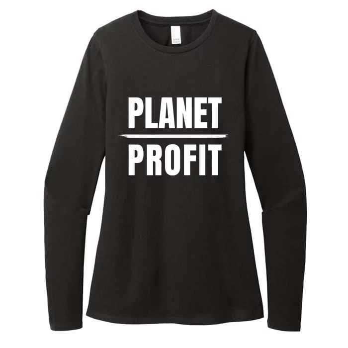 Climate Change Planet Over Profit Gift Womens CVC Long Sleeve Shirt