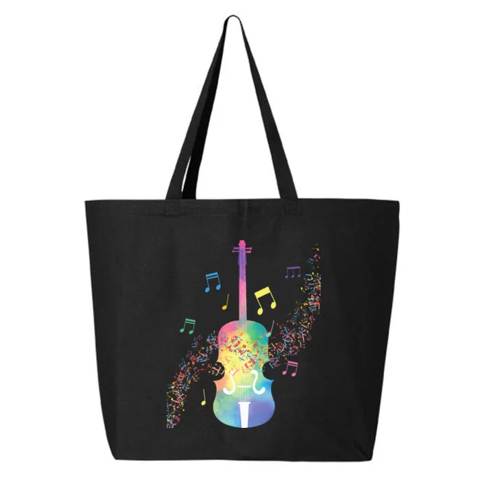 Colorful Cello Player Cellist Musician Classical Music 25L Jumbo Tote