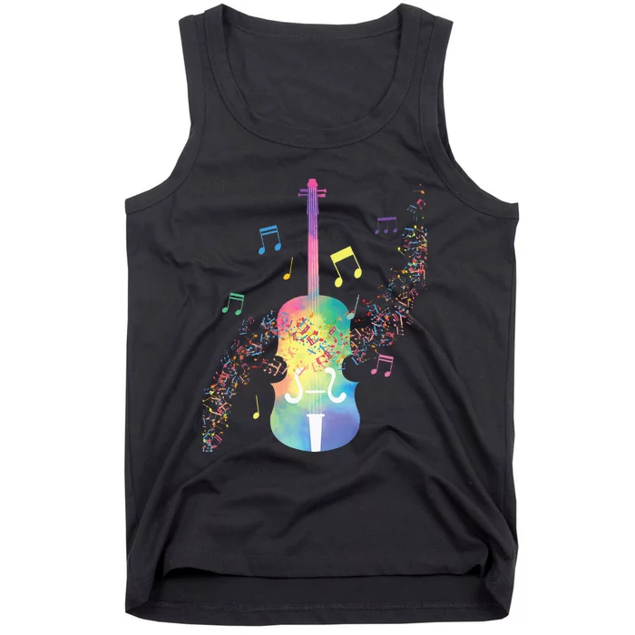 Colorful Cello Player Cellist Musician Classical Music Tank Top