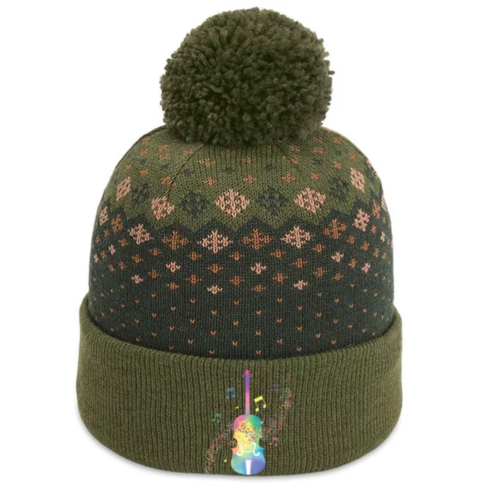 Colorful Cello Player Cellist Musician Classical Music The Baniff Cuffed Pom Beanie