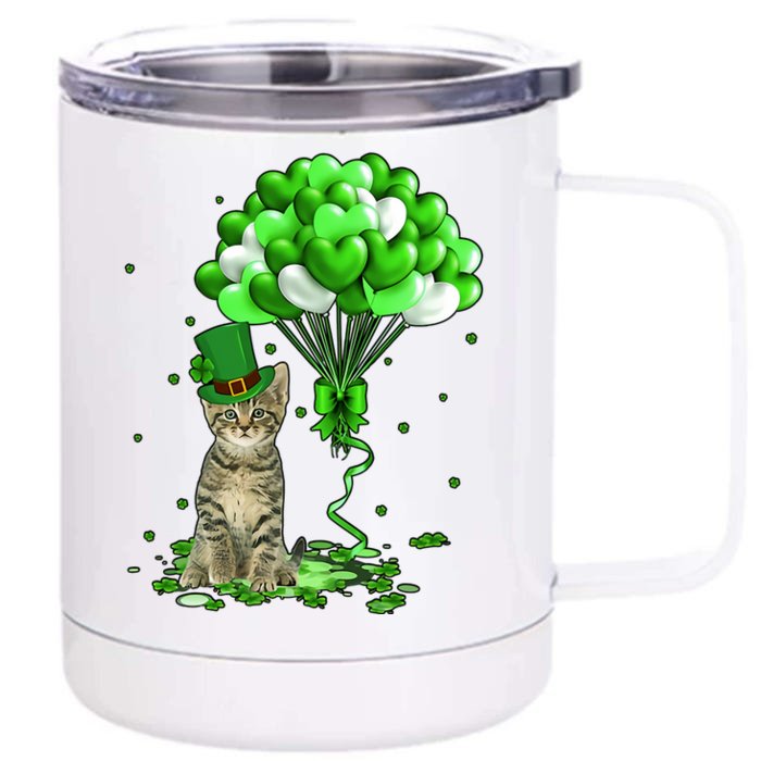 Cute Cat Patrick Day Front & Back 12oz Stainless Steel Tumbler Cup