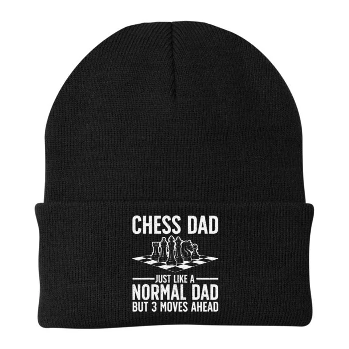 Cool Chess Player Art Dad Knight Chess Lovers Pieces Knit Cap Winter Beanie