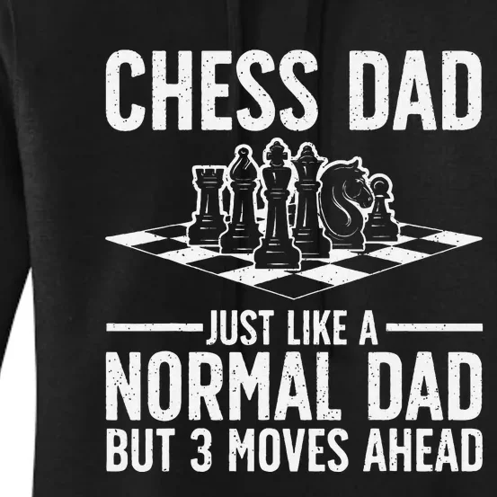 Cool Chess Player Art Dad Knight Chess Lovers Pieces Women's Pullover Hoodie