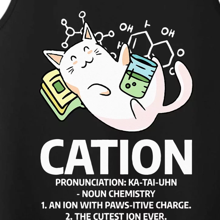 Cation Chemist Pet Cats Animal Chemistry Science Cat Lover Performance Tank