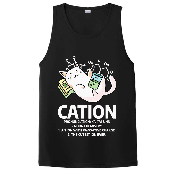 Cation Chemist Pet Cats Animal Chemistry Science Cat Lover Performance Tank