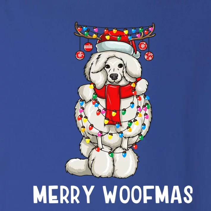 Christmas Cute Poodle Dog Holiday Lights Merry Woofmas Gift Toddler Long Sleeve Shirt