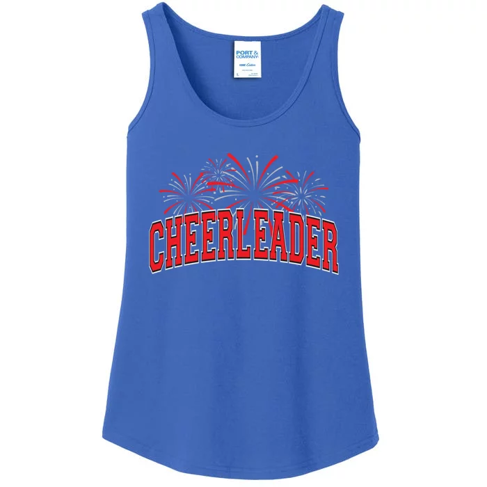 Cheerleader Cheer Pom Team Colors Gift Sleepover Fall Spring Gift Ladies Essential Tank