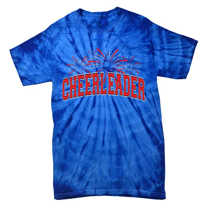 Cheerleader Cheer Pom Team Colors Gift Sleepover Fall Spring Gift Tie-Dye T-Shirt