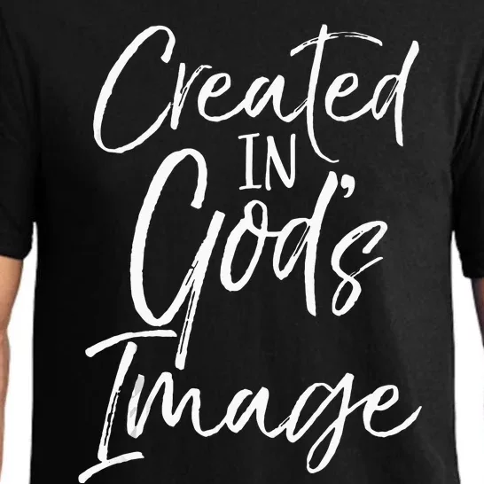 Christian Creation Quote Bible Verse Created In Gods Image Pajama Set