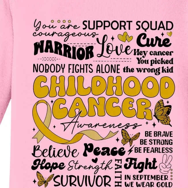 Childhood Cancer Quote Cancer Awareness Baby Long Sleeve Bodysuit