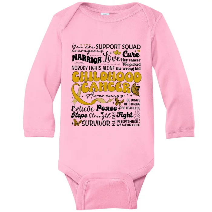 Childhood Cancer Quote Cancer Awareness Baby Long Sleeve Bodysuit