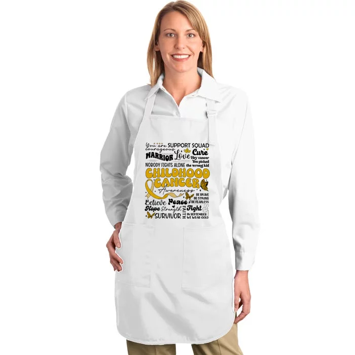 Childhood Cancer Quote Cancer Awareness Full-Length Apron With Pocket