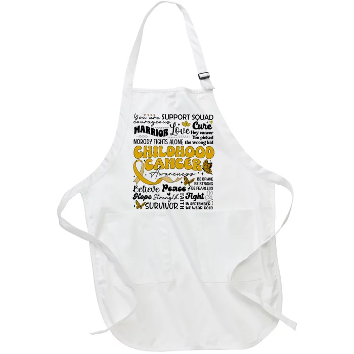 Childhood Cancer Quote Cancer Awareness Full-Length Apron With Pocket