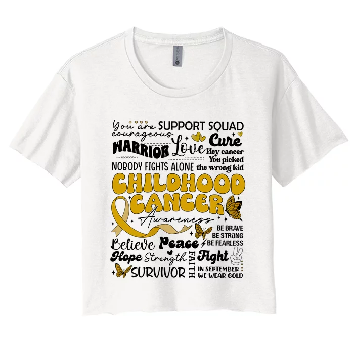 Childhood Cancer Quote Cancer Awareness Women's Crop Top Tee