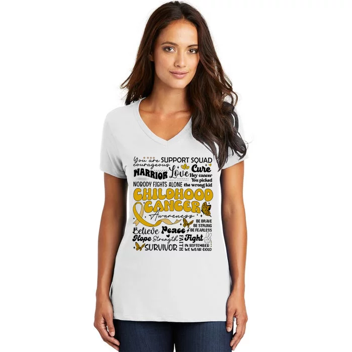 Childhood Cancer Quote Cancer Awareness Women's V-Neck T-Shirt