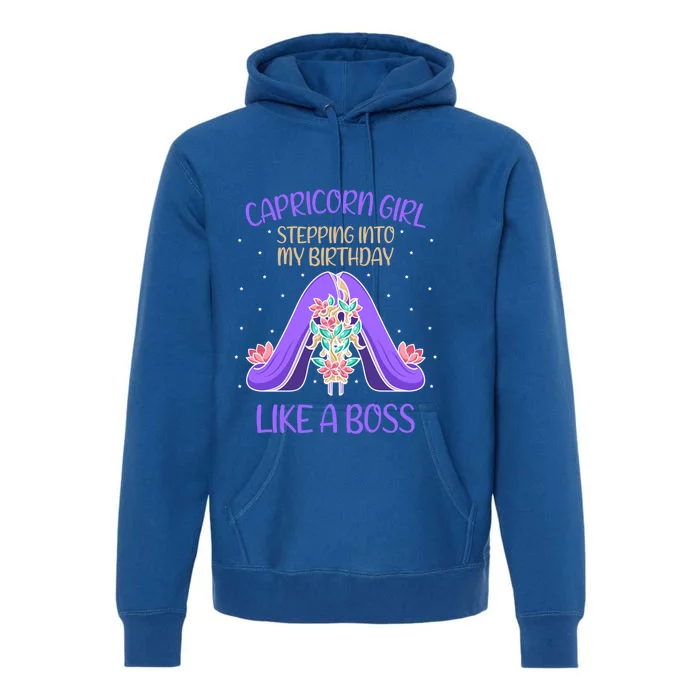 Cute Capricorn Queen Boss January Birthday Zodiac Gift Premium Hoodie