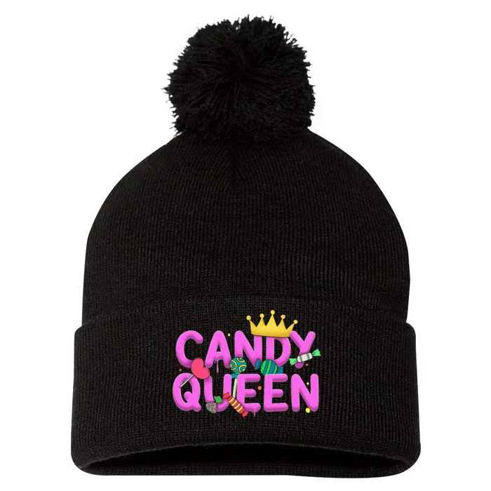 Cool Candy Queen Art For Candy Lollipop Lovers Pom Pom 12in Knit Beanie