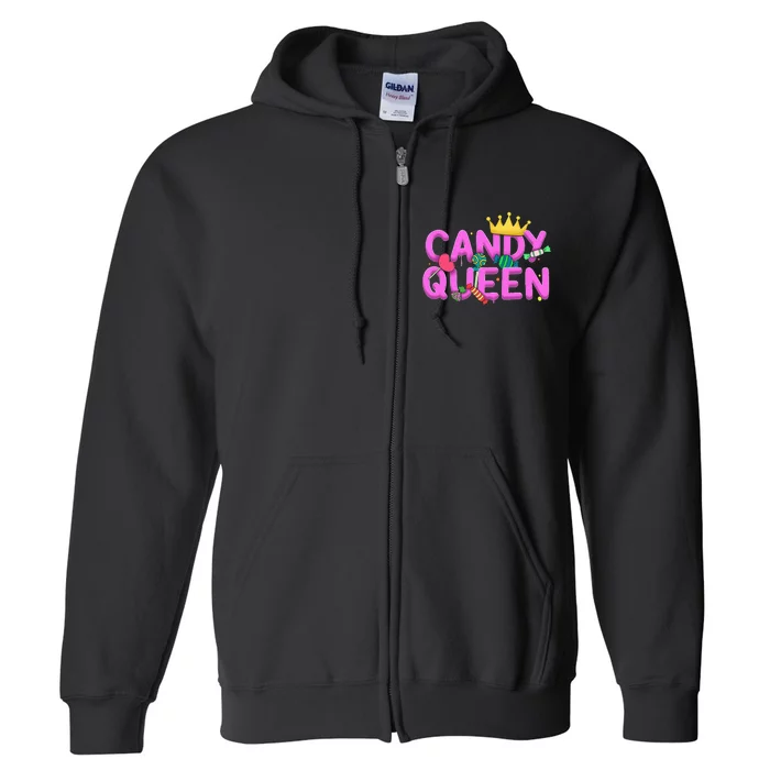 Cool Candy Queen Art For Candy Lollipop Lovers Full Zip Hoodie