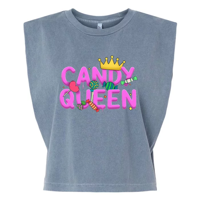 Cool Candy Queen Art For Candy Lollipop Lovers Garment-Dyed Women's Muscle Tee