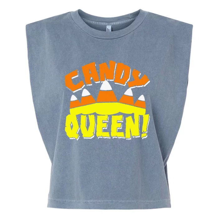 Candy Corn Queen Matching Family Halloween Garment-Dyed Women's Muscle Tee