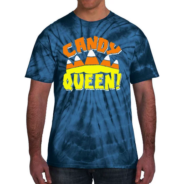 Candy Corn Queen Matching Family Halloween Tie-Dye T-Shirt