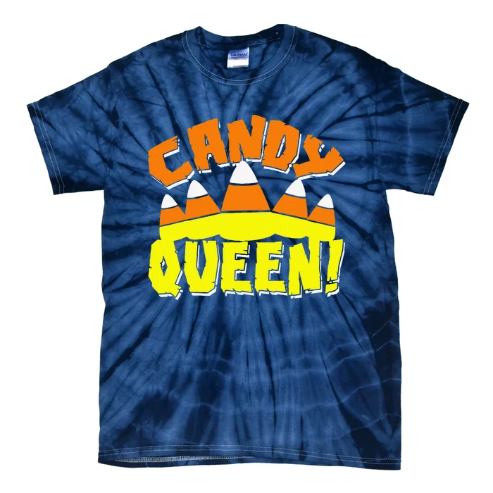 Candy Corn Queen Matching Family Halloween Tie-Dye T-Shirt