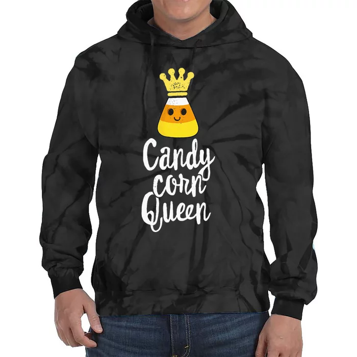 Candy Corn Queen Cute Halloween Kawaii Crown Tie Dye Hoodie