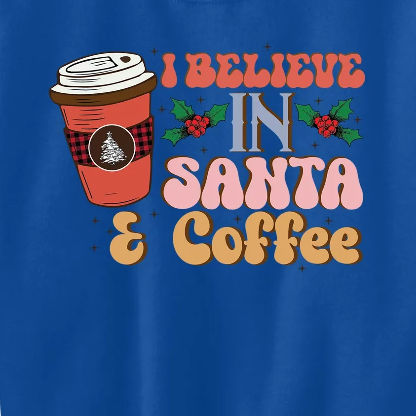 Christmas Coffee Quotes Bundle Believe In Santa Meaningful Gift Kids Sweatshirt