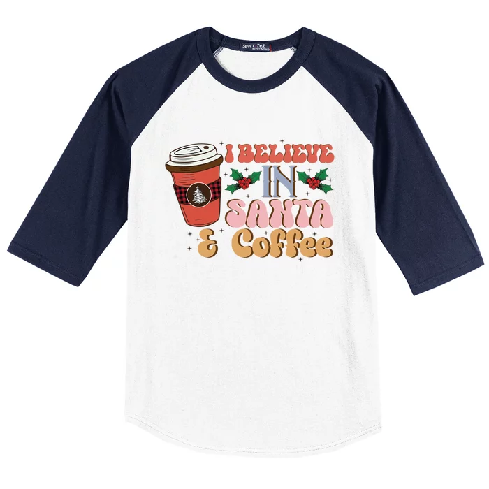 Christmas Coffee Quotes Bundle Believe In Santa Meaningful Gift Baseball Sleeve Shirt