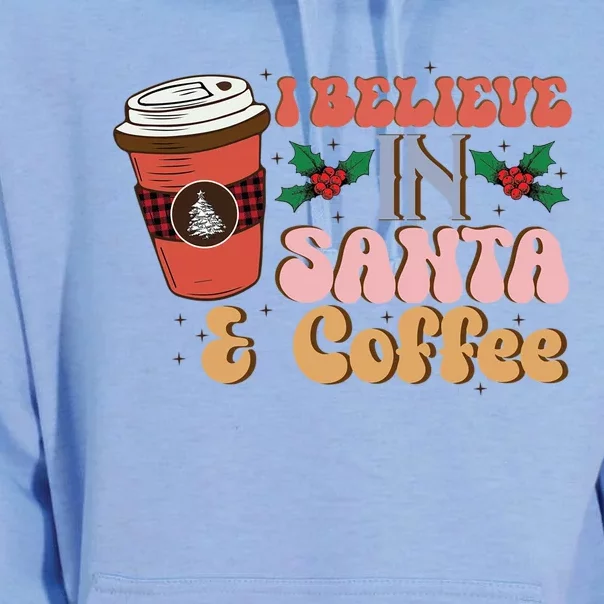 Christmas Coffee Quotes Bundle Believe In Santa Meaningful Gift Unisex Surf Hoodie