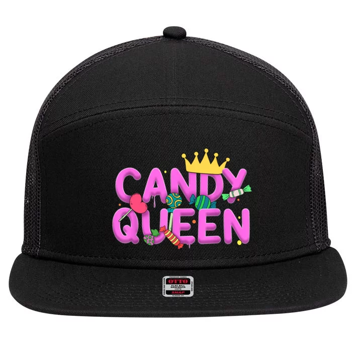 Cool Candy Queen Art For Wo Girls Candy Lollipop Lovers 7 Panel Mesh Trucker Snapback Hat