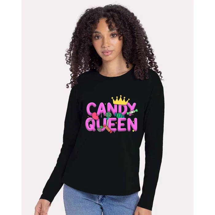 Cool Candy Queen Art For Wo Girls Candy Lollipop Lovers Womens Cotton Relaxed Long Sleeve T-Shirt