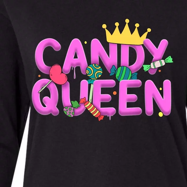 Cool Candy Queen Art For Wo Girls Candy Lollipop Lovers Womens Cotton Relaxed Long Sleeve T-Shirt