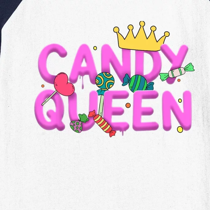 Cool Candy Queen Art For Wo Girls Candy Lollipop Lovers Baseball Sleeve Shirt