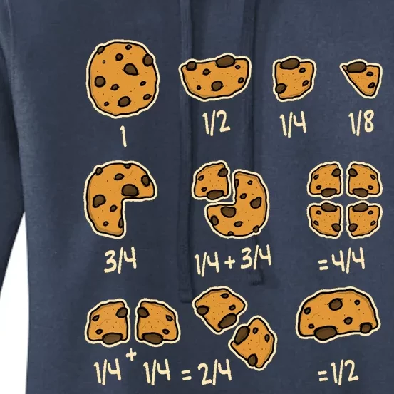 Chocolate Cookie Quick Math Fraction Math Teachers Women's Pullover Hoodie