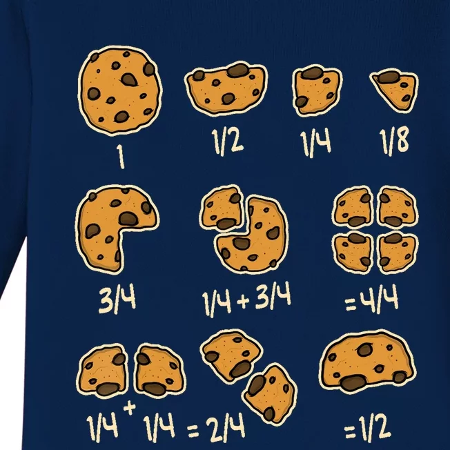 Chocolate Cookie Quick Math Fraction Math Teachers Baby Long Sleeve Bodysuit