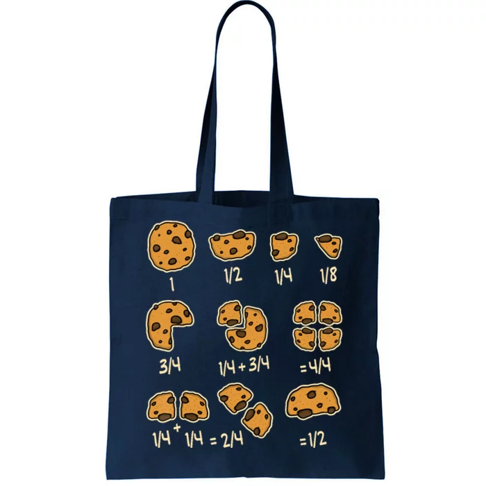 Chocolate Cookie Quick Math Fraction Math Teachers Tote Bag