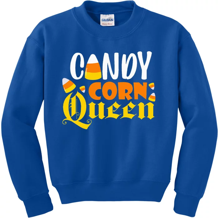 Candy Corn Queen Costume Halloween Cute Kawaii Crown Kids Sweatshirt