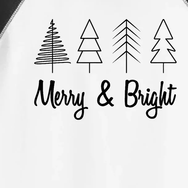 Cute Christmas Quote Merry And Bright Toddler Fine Jersey T-Shirt