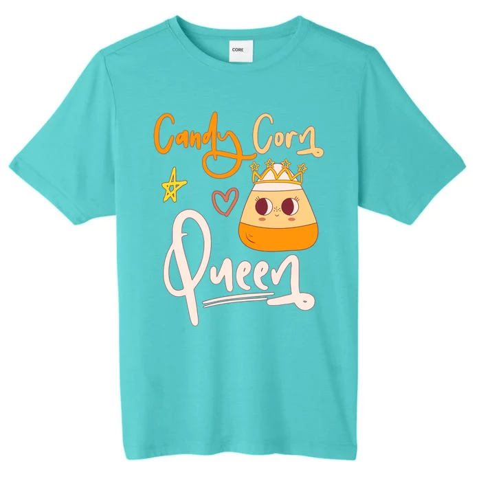 Candy Corn Queen Groovy Queen Candy Corn Halloween Gift ChromaSoft Performance T-Shirt