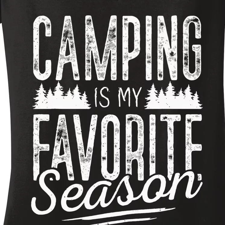 Camping Camper RV Camping Vacation Women's V-Neck T-Shirt