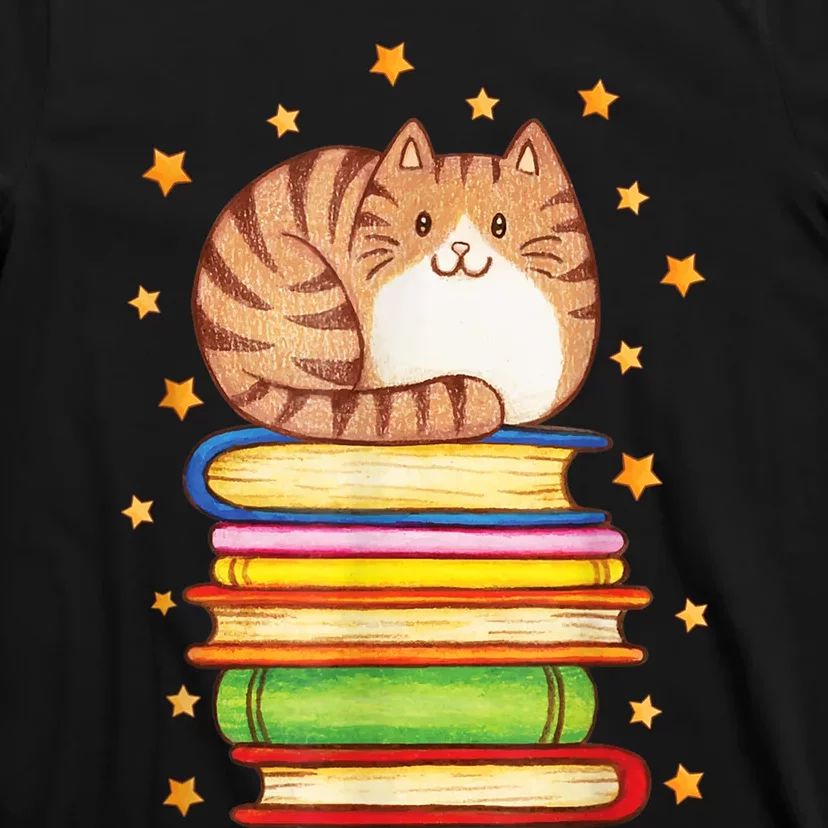 Cute Cat Reading T-Shirt