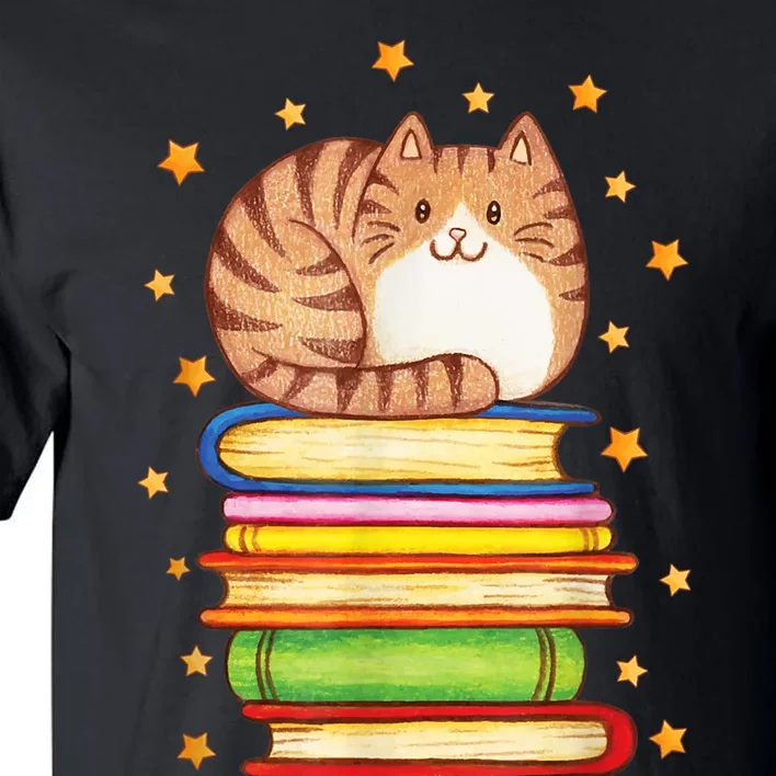 Cute Cat Reading Tall T-Shirt